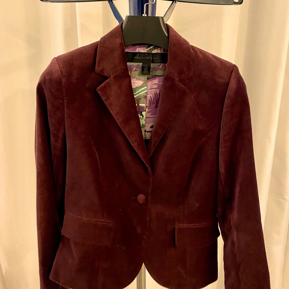 Violet/purple velvet blazer